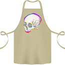 Glitch Skull Gothic Biker Heavy Metal Rock Cotton Apron 100% Organic Khaki