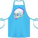 Glitch Skull Gothic Biker Heavy Metal Rock Cotton Apron 100% Organic Turquoise