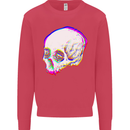 Glitch Skull Gothic Biker Heavy Metal Rock Kids Sweatshirt Jumper Heliconia