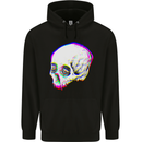 Glitch Skull Gothic Biker Heavy Metal Rock Mens 80% Cotton Hoodie Black