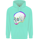 Glitch Skull Gothic Biker Heavy Metal Rock Mens 80% Cotton Hoodie Peppermint