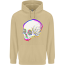 Glitch Skull Gothic Biker Heavy Metal Rock Mens 80% Cotton Hoodie Sand