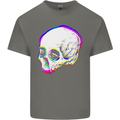 Glitch Skull Gothic Biker Heavy Metal Rock Mens Cotton T-Shirt Tee Top Charcoal