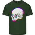 Glitch Skull Gothic Biker Heavy Metal Rock Mens Cotton T-Shirt Tee Top Forest Green