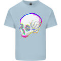 Glitch Skull Gothic Biker Heavy Metal Rock Mens Cotton T-Shirt Tee Top Light Blue