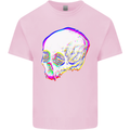 Glitch Skull Gothic Biker Heavy Metal Rock Mens Cotton T-Shirt Tee Top Light Pink