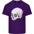 Glitch Skull Gothic Biker Heavy Metal Rock Mens Cotton T-Shirt Tee Top Purple