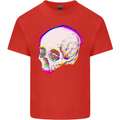 Glitch Skull Gothic Biker Heavy Metal Rock Mens Cotton T-Shirt Tee Top Red
