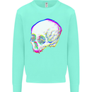 Glitch Skull Gothic Biker Heavy Metal Rock Mens Sweatshirt Jumper Peppermint