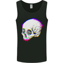 Glitch Skull Gothic Biker Heavy Metal Rock Mens Vest Tank Top Black