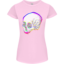 Glitch Skull Gothic Biker Heavy Metal Rock Womens Petite Cut T-Shirt Light Pink