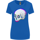 Glitch Skull Gothic Biker Heavy Metal Rock Womens Wider Cut T-Shirt Royal Blue