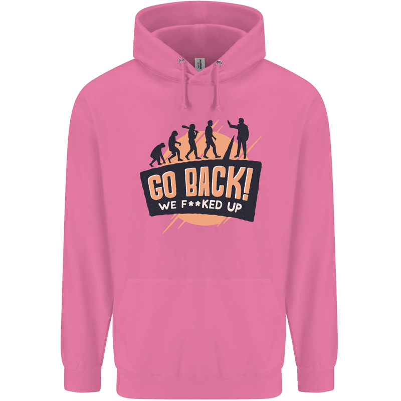 Go Back Funny Climate Change Environment Mens 80% Cotton Hoodie Azelea