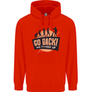 Go Back Funny Climate Change Environment Mens 80% Cotton Hoodie Bright Red