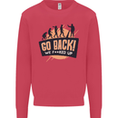 Go Back Funny Climate Change Environment Mens Sweatshirt Jumper Heliconia
