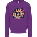 Go Back Funny Climate Change Environment Mens Sweatshirt Jumper Purple