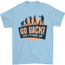 Go Back Funny Climate Change Environment Mens T-Shirt Cotton Gildan Light Blue