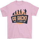 Go Back Funny Climate Change Environment Mens T-Shirt Cotton Gildan Light Pink