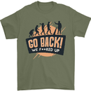 Go Back Funny Climate Change Environment Mens T-Shirt Cotton Gildan Military Green