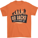 Go Back Funny Climate Change Environment Mens T-Shirt Cotton Gildan Orange