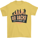 Go Back Funny Climate Change Environment Mens T-Shirt Cotton Gildan Yellow