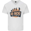 Go Back Funny Climate Change Environment Mens V-Neck Cotton T-Shirt White