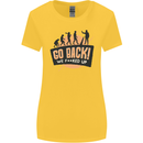 Go Back Funny Climate Change Environment Womens Wider Cut T-Shirt Yellow