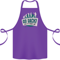 Go Back We Fooked Up Evolution Environment Cotton Apron 100% Organic Purple