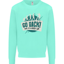 Go Back We Fooked Up Evolution Environment Kids Sweatshirt Jumper Peppermint