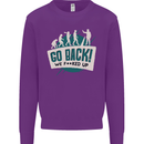 Go Back We Fooked Up Evolution Environment Kids Sweatshirt Jumper Purple