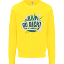 Go Back We Fooked Up Evolution Environment Kids Sweatshirt Jumper Yellow