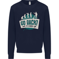 Go Back We Fooked Up Evolution Environment Mens Sweatshirt Jumper Navy Blue