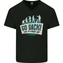 Go Back We Fooked Up Evolution Environment Mens V-Neck Cotton T-Shirt Black