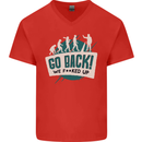 Go Back We Fooked Up Evolution Environment Mens V-Neck Cotton T-Shirt Red