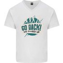 Go Back We Fooked Up Evolution Environment Mens V-Neck Cotton T-Shirt White