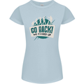 Go Back We Fooked Up Evolution Environment Womens Petite Cut T-Shirt Light Blue