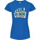 Go Back We Fooked Up Evolution Environment Womens Petite Cut T-Shirt Royal Blue