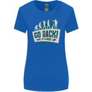 Go Back We Fooked Up Evolution Environment Womens Wider Cut T-Shirt Royal Blue