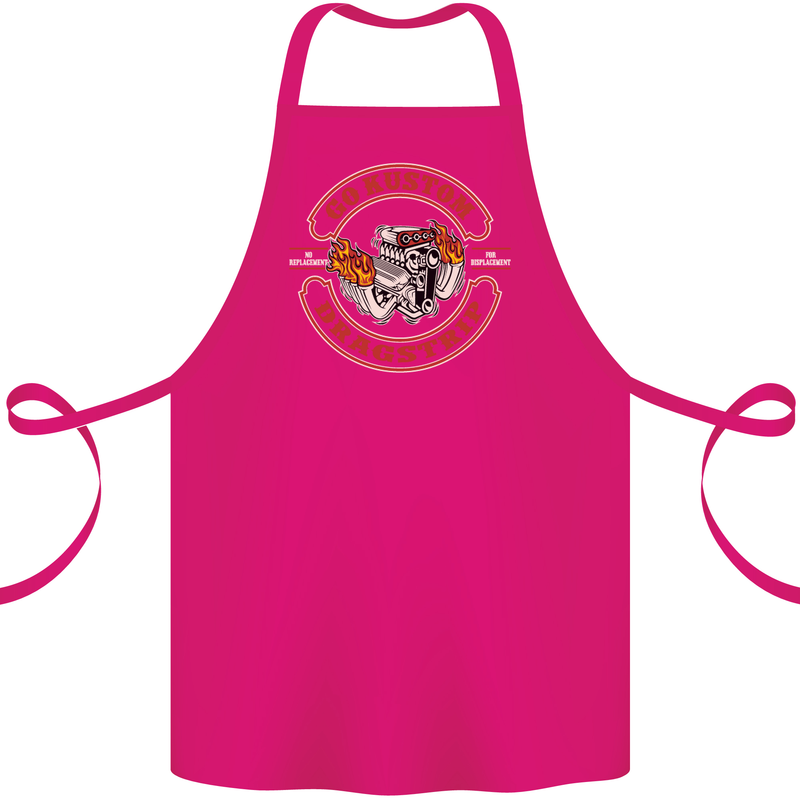 Go Custom Dragstrip Hot Rod Hotrod Dragster Cotton Apron 100% Organic Pink
