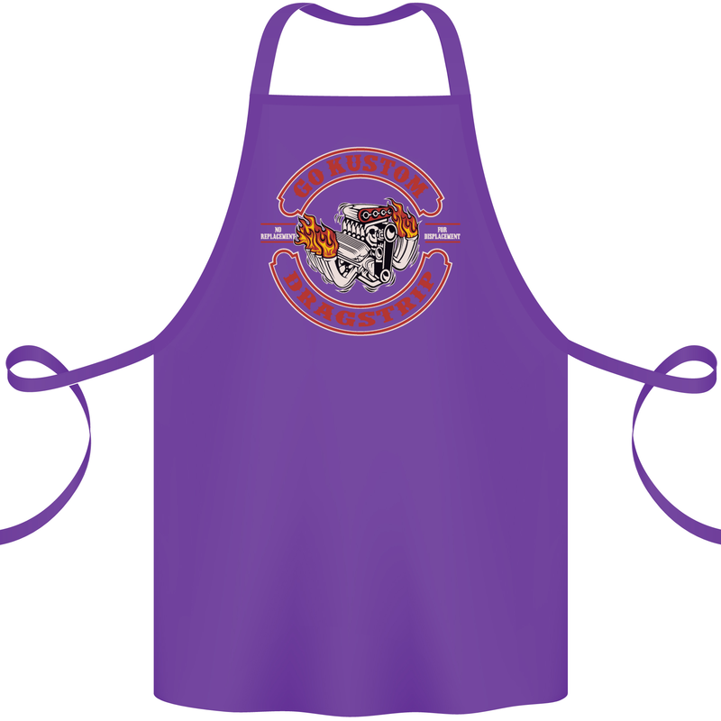Go Custom Dragstrip Hot Rod Hotrod Dragster Cotton Apron 100% Organic Purple
