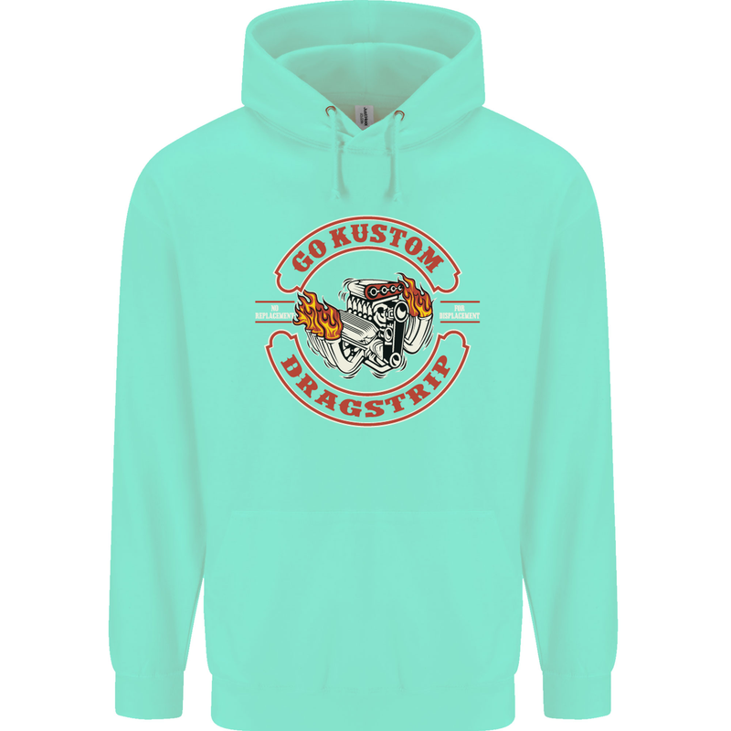 Go Custom Dragstrip Hot Rod Hotrod Dragster Mens 80% Cotton Hoodie Peppermint