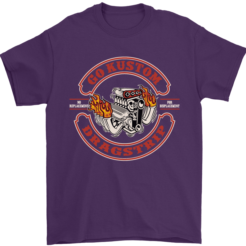 Go Custom Dragstrip Hot Rod Hotrod Dragster Mens T-Shirt Cotton Gildan Purple