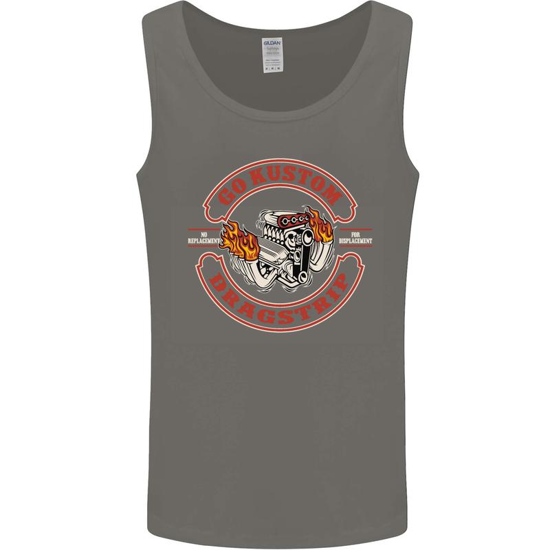 Go Custom Dragstrip Hot Rod Hotrod Dragster Mens Vest Tank Top Charcoal