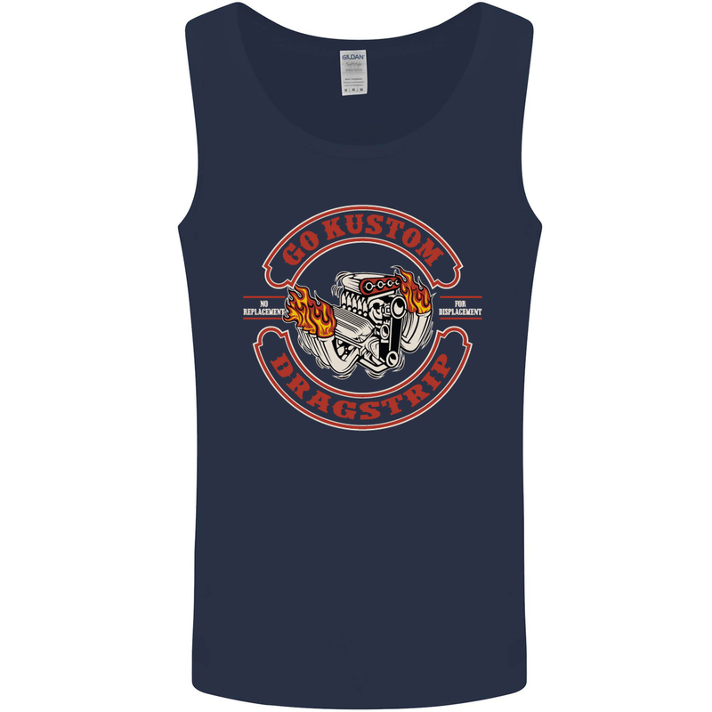 Go Custom Dragstrip Hot Rod Hotrod Dragster Mens Vest Tank Top Navy Blue