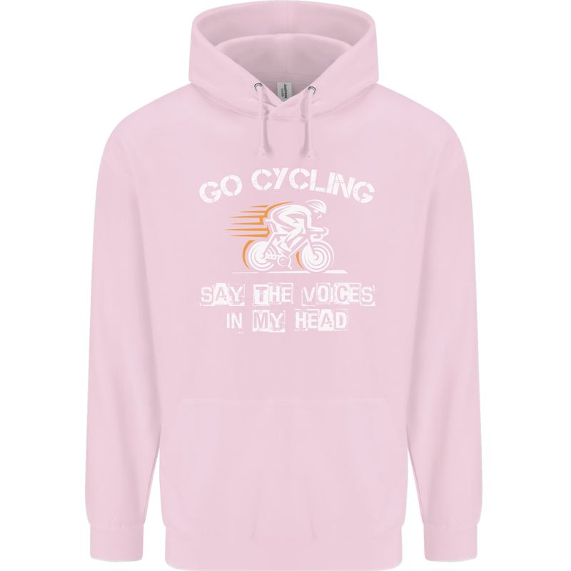 Go Cycling Say Voices in My Head Cyclist Childrens Kids Hoodie Light Pink