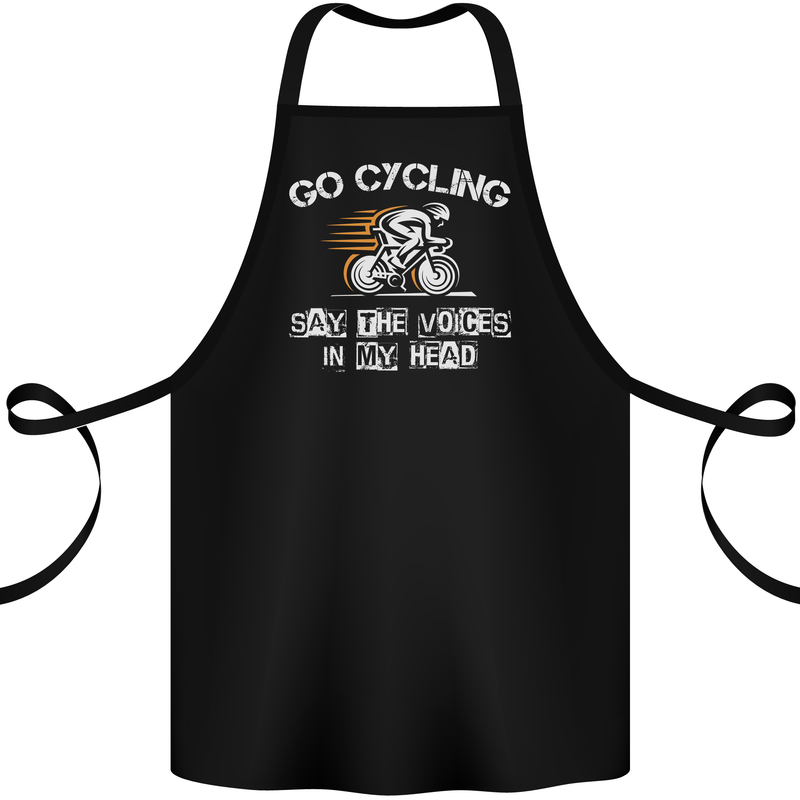 Go Cycling Say Voices in My Head Cyclist Cotton Apron 100% Organic Black