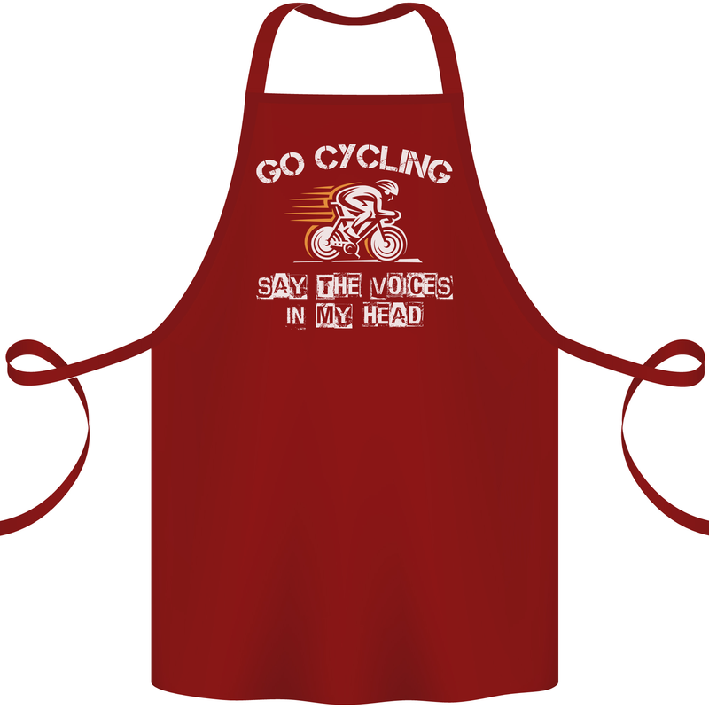 Go Cycling Say Voices in My Head Cyclist Cotton Apron 100% Organic Maroon