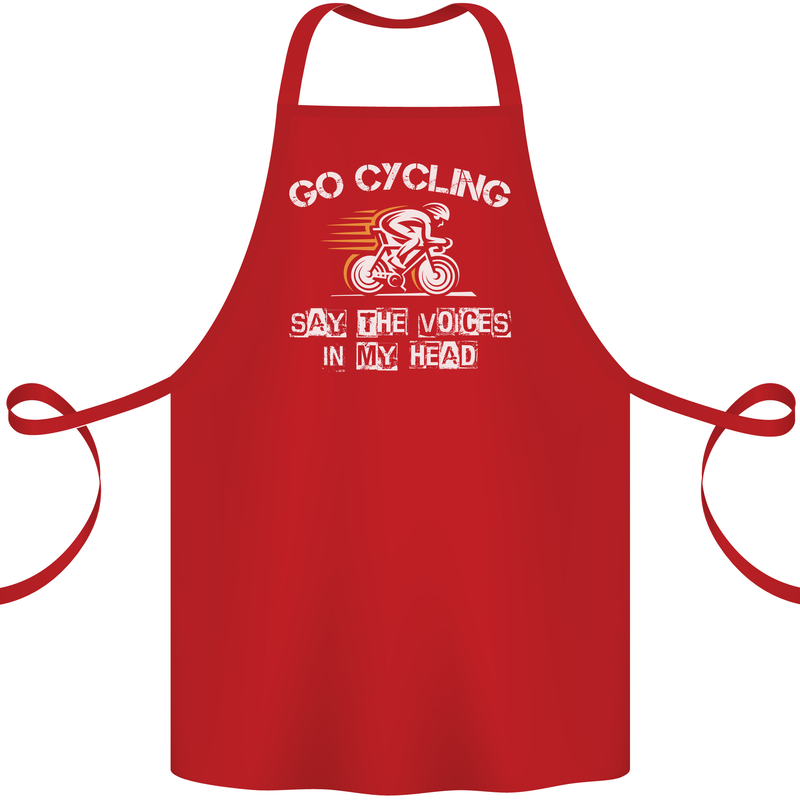 Go Cycling Say Voices in My Head Cyclist Cotton Apron 100% Organic Red