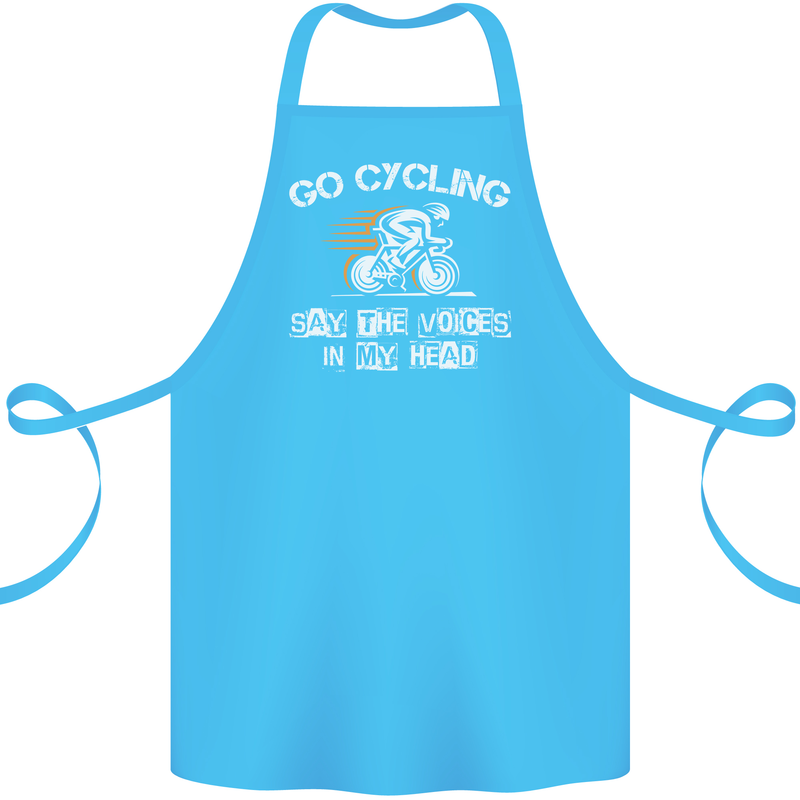 Go Cycling Say Voices in My Head Cyclist Cotton Apron 100% Organic Turquoise