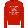 Go Cycling Say Voices in My Head Cyclist Kids Sweatshirt Jumper Bright Red